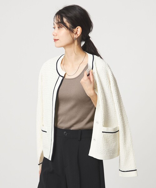 green label relaxing（グリーンレーベルリラクシング）の「ブライトリブ タンクトップ（タンクトップ・レディース・モカ/ブラック/オフホワイト・FREE）」の4枚目の写真