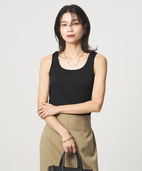 green label relaxing（グリーンレーベルリラクシング）の「ブライトリブ タンクトップ（タンクトップ・レディース・モカ/ブラック/オフホワイト・FREE）」の14枚目の写真