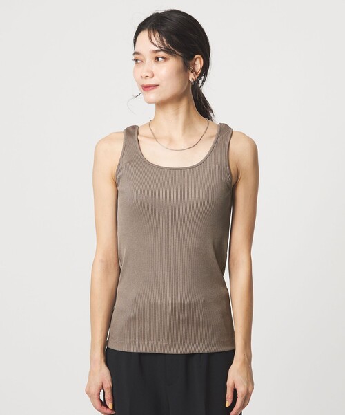 green label relaxing（グリーンレーベルリラクシング）の「ブライトリブ タンクトップ（タンクトップ・レディース・モカ/ブラック/オフホワイト・FREE）」の16枚目の写真