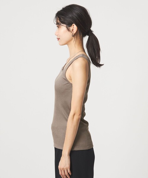 green label relaxing（グリーンレーベルリラクシング）の「ブライトリブ タンクトップ（タンクトップ・レディース・モカ/ブラック/オフホワイト・FREE）」の17枚目の写真