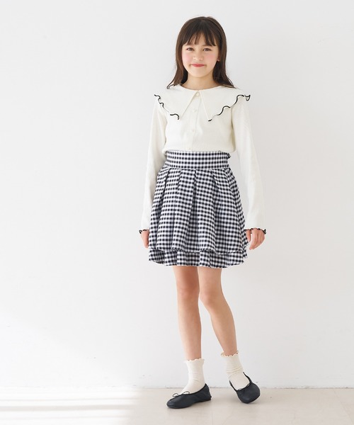 coca(coca)(コカ)の「キッズ リブハートボタントップス(Tシャツ/カットソー・キッズ・ブラック/アイボリー・120/130/140/150)」の12枚目の写真