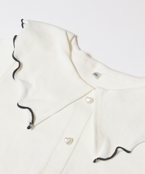 coca(coca)(コカ)の「キッズ リブハートボタントップス(Tシャツ/カットソー・キッズ・ブラック/アイボリー・120/130/140/150)」の15枚目の写真