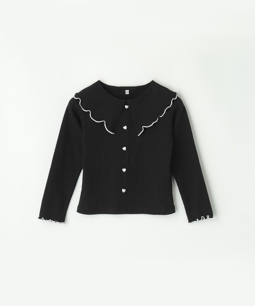 coca(coca)(コカ)の「キッズ リブハートボタントップス(Tシャツ/カットソー・キッズ・ブラック/アイボリー・120/130/140/150)」の19枚目の写真