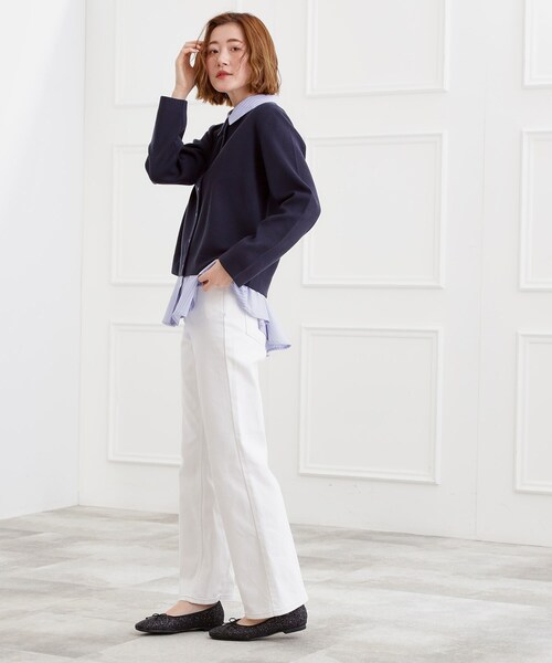 grove（グローブ）の「【選べる着丈】美シルエットデニムソフトフレアーパンツ（デニムパンツ・レディース・オフホワイト/ブルー/ブルー系その他/ネイビー・02/03/00/22/01/21/05/04/23）」の7枚目の写真