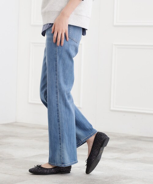 grove（グローブ）の「【選べる着丈】美シルエットデニムソフトフレアーパンツ（デニムパンツ・レディース・オフホワイト/ブルー/ブルー系その他/ネイビー・02/03/00/22/01/21/05/04/23）」の9枚目の写真