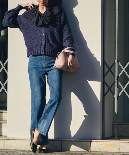 grove（グローブ）の「【選べる着丈】美シルエットデニムソフトフレアーパンツ（デニムパンツ・レディース・オフホワイト/ブルー/ブルー系その他/ネイビー・02/03/00/22/01/21/05/04/23）」の14枚目の写真