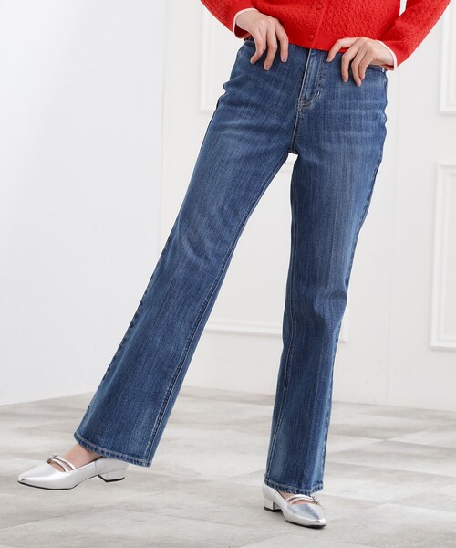 grove（グローブ）の「【選べる着丈】美シルエットデニムソフトフレアーパンツ（デニムパンツ・レディース・オフホワイト/ブルー/ブルー系その他/ネイビー・02/03/00/22/01/21/05/04/23）」の15枚目の写真