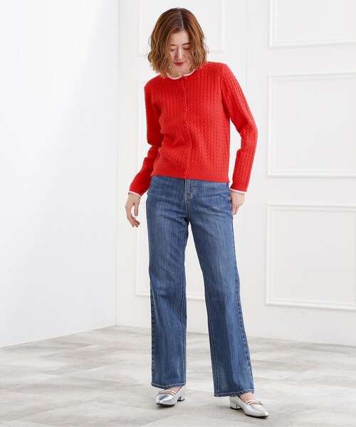 grove（グローブ）の「【選べる着丈】美シルエットデニムソフトフレアーパンツ（デニムパンツ・レディース・オフホワイト/ブルー/ブルー系その他/ネイビー・02/03/00/22/01/21/05/04/23）」の16枚目の写真