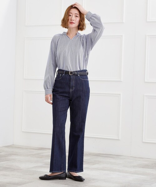 grove（グローブ）の「【選べる着丈】美シルエットデニムソフトフレアーパンツ（デニムパンツ・レディース・オフホワイト/ブルー/ブルー系その他/ネイビー・02/03/00/22/01/21/05/04/23）」の20枚目の写真