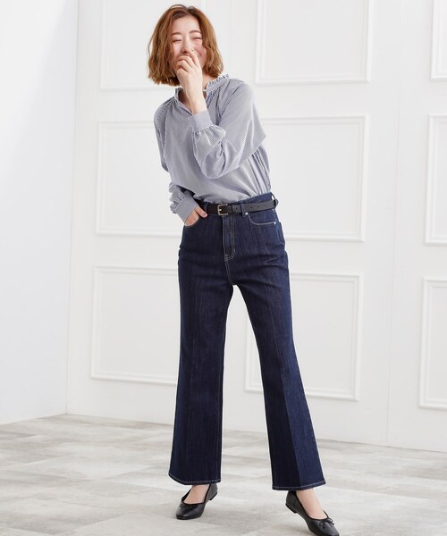 grove（グローブ）の「【選べる着丈】美シルエットデニムソフトフレアーパンツ（デニムパンツ・レディース・オフホワイト/ブルー/ブルー系その他/ネイビー・02/03/00/22/01/21/05/04/23）」の21枚目の写真