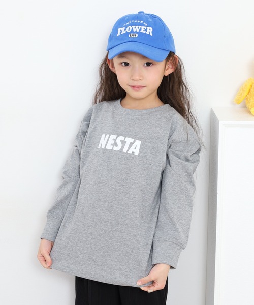 NESTA(ネスタ)の「NESTA オーバーサイズ ロンT ネスタブランド KIDS(Tシャツ/カットソー・キッズ・チャコール/ブラック/オフホワイト/杢グレー/グレー系/ブラック系その他/ホワイト系その他/グレー系その他・110/120/130/140/150/160)」の5枚目の写真