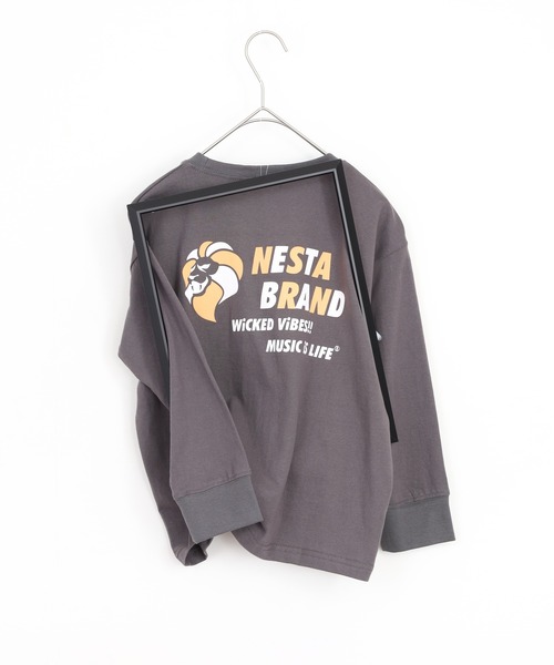 NESTA(ネスタ)の「NESTA オーバーサイズ ロンT ネスタブランド KIDS(Tシャツ/カットソー・キッズ・チャコール/ブラック/オフホワイト/杢グレー/グレー系/ブラック系その他/ホワイト系その他/グレー系その他・110/120/130/140/150/160)」の7枚目の写真