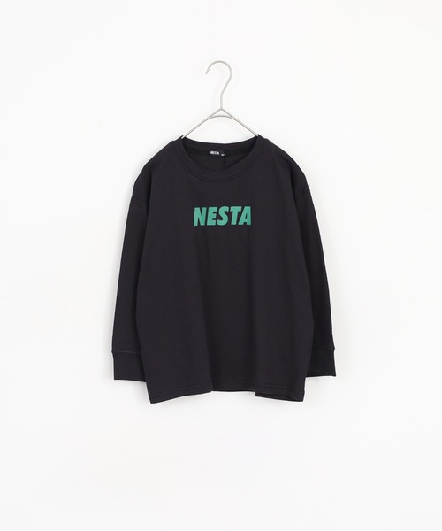 NESTA(ネスタ)の「NESTA オーバーサイズ ロンT ネスタブランド KIDS(Tシャツ/カットソー・キッズ・チャコール/ブラック/オフホワイト/杢グレー/グレー系/ブラック系その他/ホワイト系その他/グレー系その他・110/120/130/140/150/160)」の10枚目の写真
