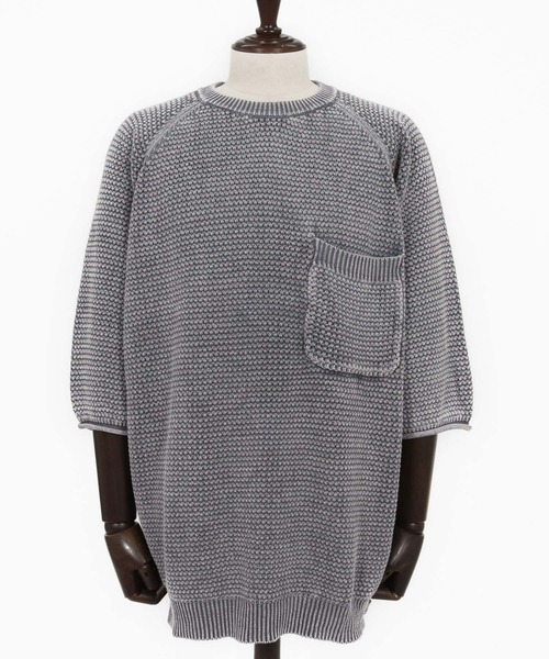 CAMBIO(カンビオ)の「mn3220- Waffle Pigment Raglan Short Sleeve Pocket Knit Pullover ラグランポケットクルーネックニット(CMP-261-002)(ニット/セーター・メンズ・ネイビー/グレー/ブラック・L/M/S)」の18枚目の写真