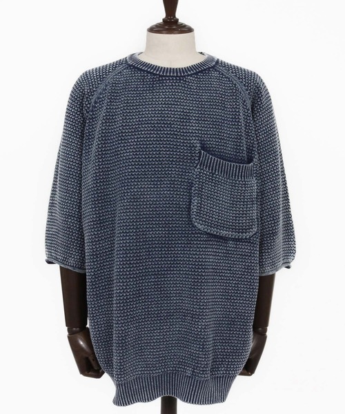 CAMBIO(カンビオ)の「mn3220- Waffle Pigment Raglan Short Sleeve Pocket Knit Pullover ラグランポケットクルーネックニット(CMP-261-002)(ニット/セーター・メンズ・ネイビー/グレー/ブラック・L/M/S)」の19枚目の写真