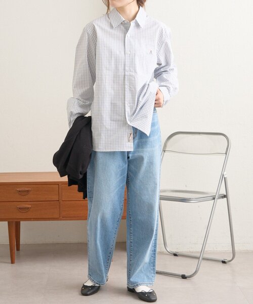 GEVACO（ゲバコ）の「【GEVACO】レギュラーカラープレーンシャツ（シャツ/ブラウス・レディース・ブルー系その他/ネイビー/ブルー・LARGE/MEDIUM）」の4枚目の写真