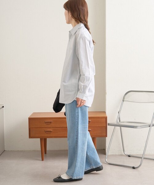 GEVACO（ゲバコ）の「【GEVACO】レギュラーカラープレーンシャツ（シャツ/ブラウス・レディース・ブルー系その他/ネイビー/ブルー・LARGE/MEDIUM）」の5枚目の写真