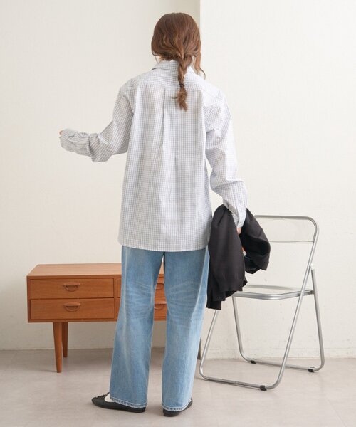 GEVACO（ゲバコ）の「【GEVACO】レギュラーカラープレーンシャツ（シャツ/ブラウス・レディース・ブルー系その他/ネイビー/ブルー・LARGE/MEDIUM）」の6枚目の写真