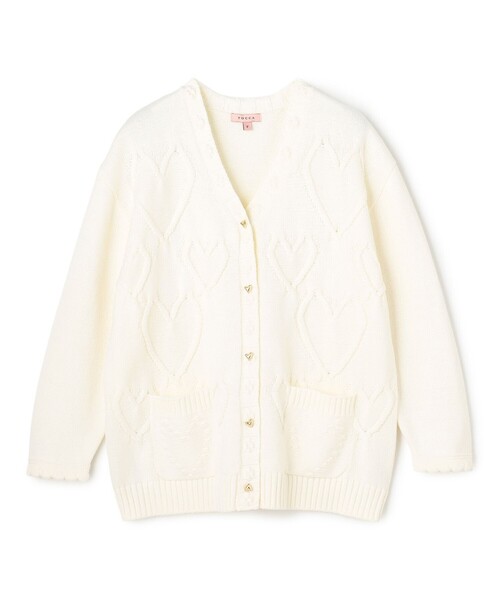 TOCCA（トッカ）の「HEART HUG KNIT カーディガン（カーディガン/ボレロ・レディース・アイボリー系/ピンク系・F）」の12枚目の写真