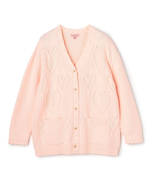 TOCCA（トッカ）の「HEART HUG KNIT カーディガン（カーディガン/ボレロ・レディース・アイボリー系/ピンク系・F）」の13枚目の写真