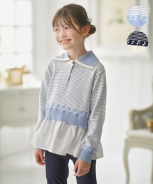 組曲（クミキョク）の「【110-140㎝】ハーモニー ボーダートップス（ニット/セーター）」