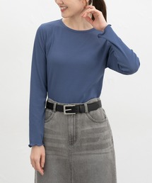 リブクルーネックTシャツ