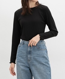 リブクルーネックTシャツ