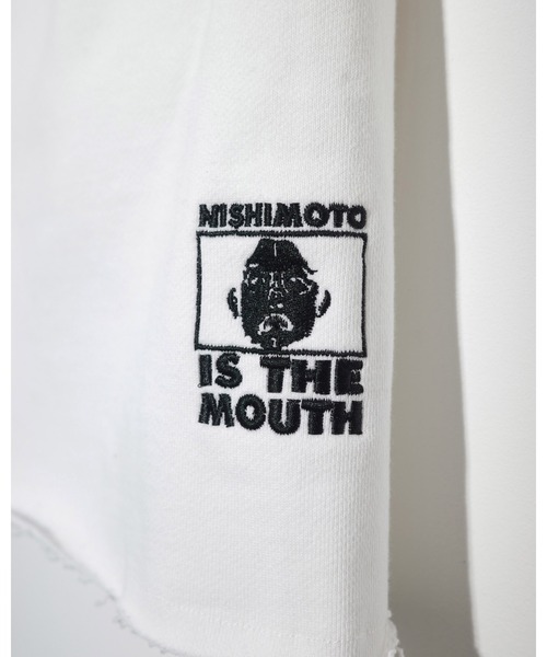 NISHIMOTO IS THE MOUTH(ニシモト イズ ザ マウス)の「WIDE SWEAT SHORTS | NISHIMOTO IS THE MOUTH(スウェットパンツ・メンズ・ホワイト/ブラック・L/XL/S/M)」の4枚目の写真