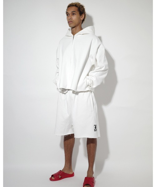 NISHIMOTO IS THE MOUTH(ニシモト イズ ザ マウス)の「WIDE SWEAT SHORTS | NISHIMOTO IS THE MOUTH(スウェットパンツ・メンズ・ホワイト/ブラック・L/XL/S/M)」の10枚目の写真