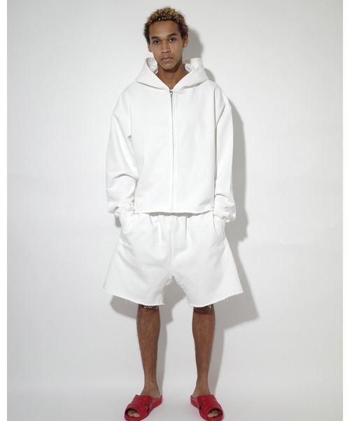NISHIMOTO IS THE MOUTH(ニシモト イズ ザ マウス)の「WIDE SWEAT SHORTS | NISHIMOTO IS THE MOUTH(スウェットパンツ・メンズ・ホワイト/ブラック・L/XL/S/M)」の11枚目の写真