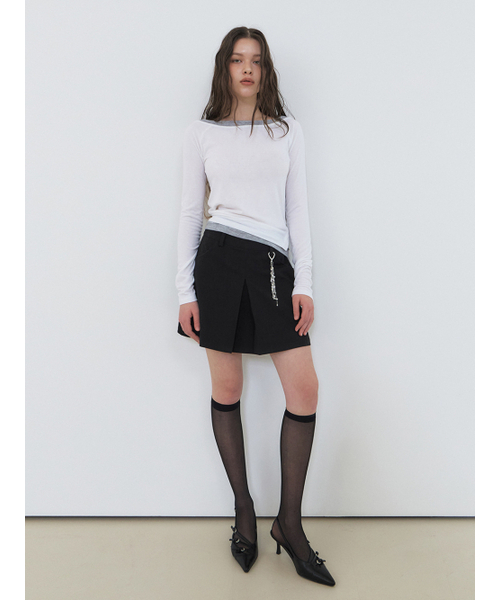 ETMON(エトモン)の「Inverted Pleats Mini Skirt, Black(スカート・レディース・その他・S/M)」の2枚目の写真