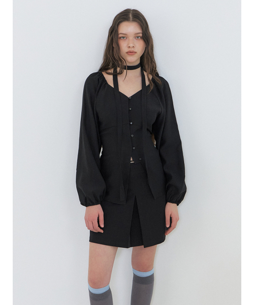 ETMON(エトモン)の「Inverted Pleats Mini Skirt, Black(スカート・レディース・その他・S/M)」の4枚目の写真