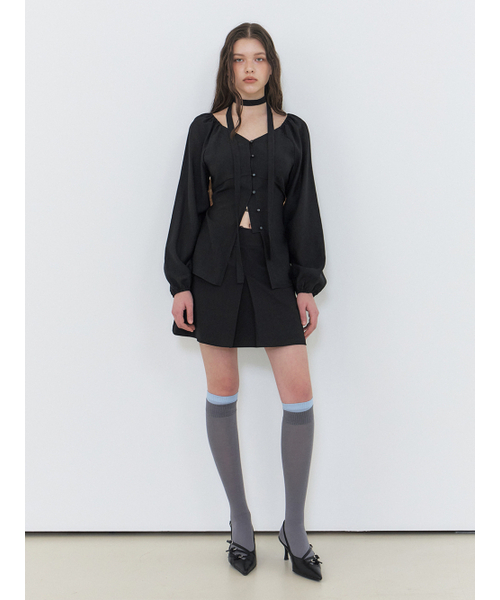 ETMON(エトモン)の「Inverted Pleats Mini Skirt, Black(スカート・レディース・その他・S/M)」の5枚目の写真