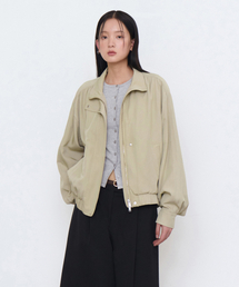 MUSINSA STANDARD WOMAN(���V���T�X�^���_�[�h�E�[�}��)�̃E�B�����Y RN �n�C�l�b�N�V���[�����O�u���]���W���P�b�g [���C�g�x�[�W��](MA-1)