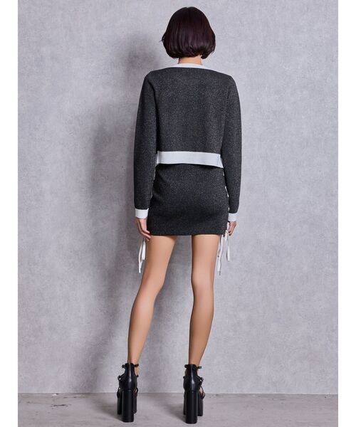 GYDA（ジェイダ）の「フロントレースアップラメニットスカートライクショートパンツ（スカート・レディース・ブラック/ネイビー/ピンク・FREE）」の14枚目の写真