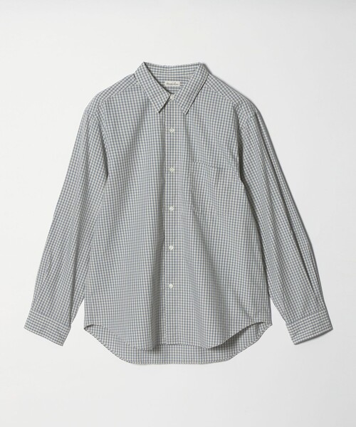 Steven Alan＞ 60 コンパクトヤーン チェック レギュラーカラー シャツ