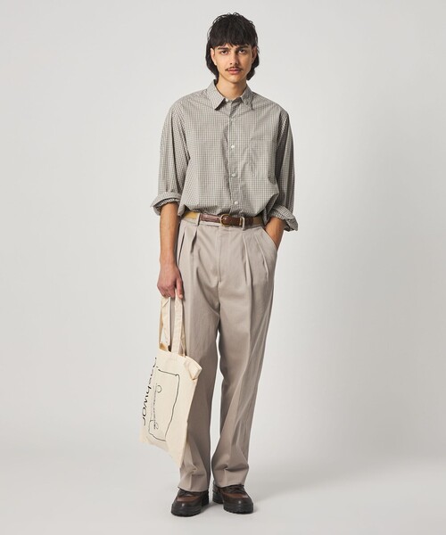 Steven Alan＞ 60 コンパクトヤーン チェック レギュラーカラー シャツ