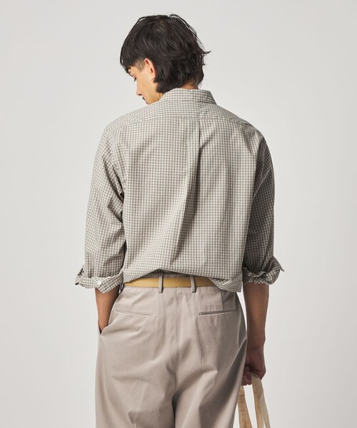 Steven Alan＞ 60 コンパクトヤーン チェック レギュラーカラー シャツ