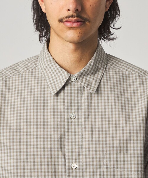 Steven Alan＞ 60 コンパクトヤーン チェック レギュラーカラー シャツ