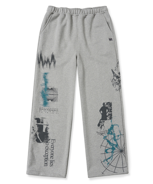 BROWNBREATH(ブラウンブレス)の「GRAPHICS SWEAT PANTS - MELANGE GREY(スウェットパンツ・レディース・その他・M/L/XL/S)」の1枚目の写真