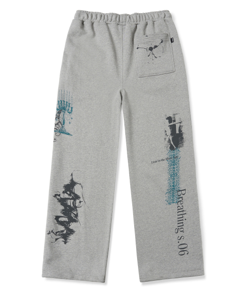 BROWNBREATH(ブラウンブレス)の「GRAPHICS SWEAT PANTS - MELANGE GREY(スウェットパンツ・レディース・その他・M/L/XL/S)」の2枚目の写真