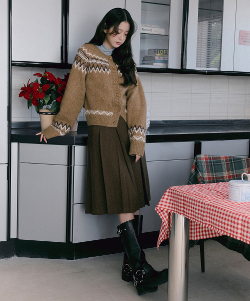 ROLAROLA(ロラロラ)の「WOOL BLENDED PLEATS SKIRT BROWN(スカート・レディース・ブラウン・S/M)」の2枚目の写真