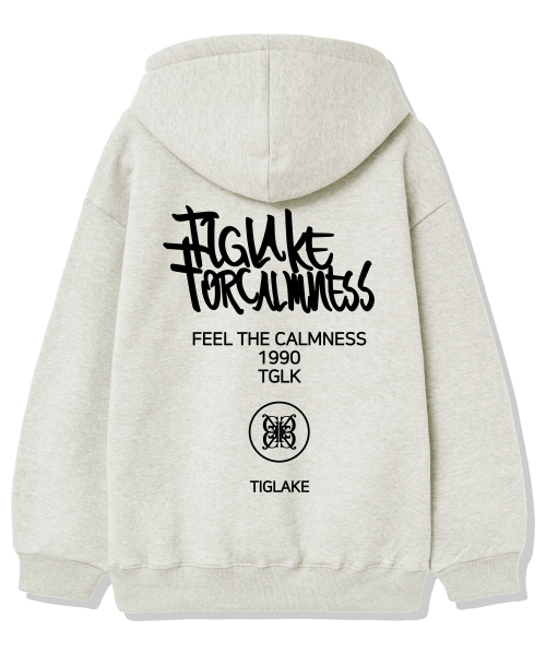 TI.GLAKE(ティーグレイク)の「エクストラロゴ起毛フードパーカーオートミール(パーカー・レディース・その他・XXL/L/XL)」の3枚目の写真