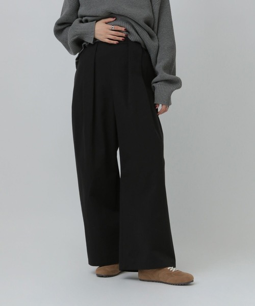 LEPSIM（レプシィム）の「フロントタックパンツ　637496（その他パンツ・レディース・ブラック/ベージュ/ブラウン・FREE）」の4枚目の写真
