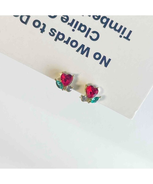 tone(トーン)の「【88eighty-eight】ミニチューリップハートシンプルピアス【import】(MA)(ピアス(両耳用)・レディース・レッド・FREE)」の4枚目の写真