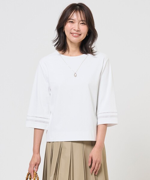 J.PRESS(ジェイプレス)の「ギガダルポンチ カットソー(Tシャツ/カットソー・レディース・ホワイト系/ベージュ系/スカイブルー系・T15/T13)」の1枚目の写真