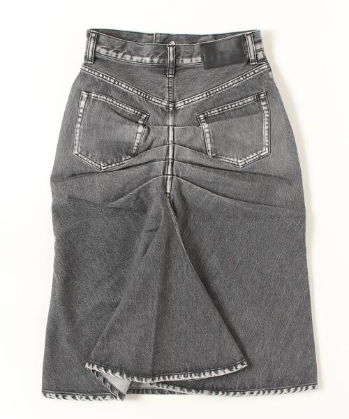 JOHN LAWRENCE SULLIVAN(ジョンローレンスサリバン)の「WASHED DENIM GATHERED SKIRT(デニムスカート・レディース・インディゴブルー/ブラック・X-SMALL/SMALL/MEDIUM)」の6枚目の写真
