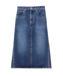 WASHED DENIM GATHERED SKIRT