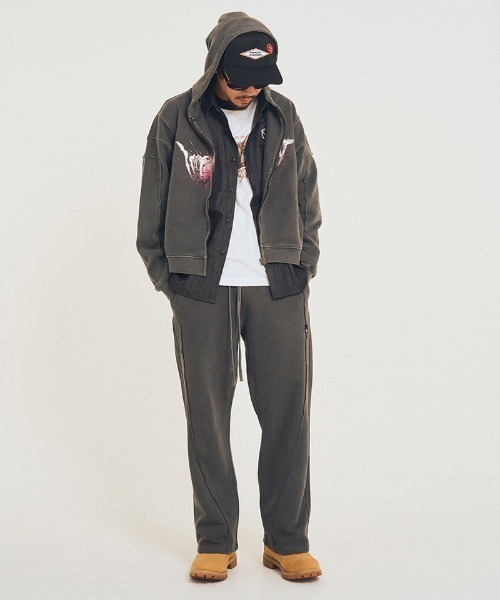 EFFECTEN(エフェクテン)の「mpa4043-Utility metal logo zip hoodie パーカー(efsal-03)(パーカー・メンズ・チャコール/ブラック/キャメル・L/M/S)」の21枚目の写真