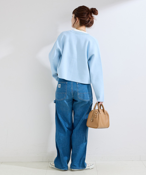 B.C STOCK（ベーセーストック）の「手洗い可 / ミラノリブカーディガン（カーディガン/ボレロ・レディース・ネイビー/ホワイト/サックスブルー・FREE）」の8枚目の写真